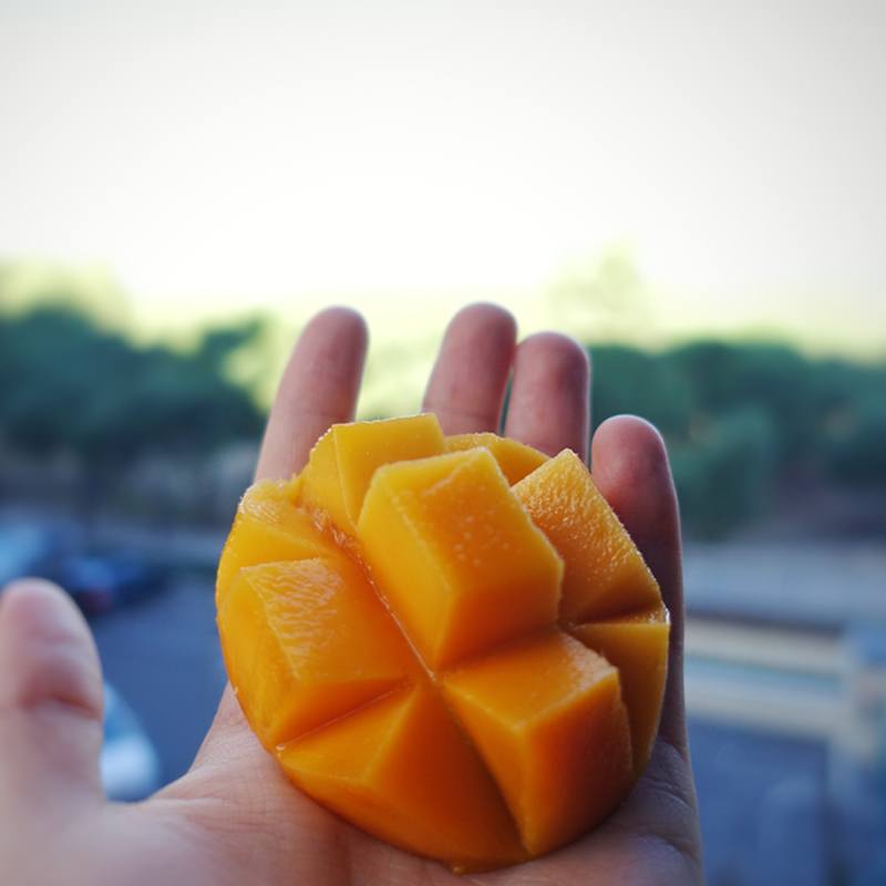 mango bombon o aborto de mango cortado